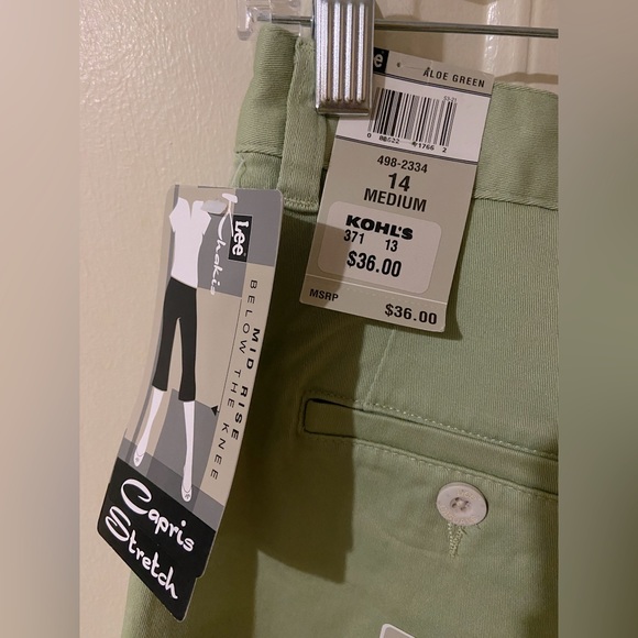 Aloe Green Women’s Stretch Lee Capri Khakis - Picture 6 of 8